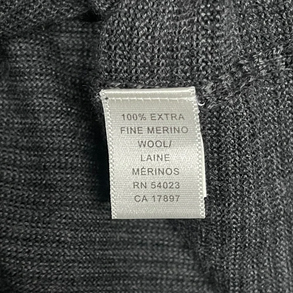 Banana‎ Republic Sweater Mens XL Black Extra Fine Merino Wool Striped Polo Light
